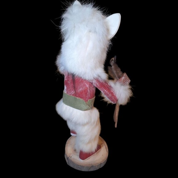Kachina Doll Wolf Mask RB Vintage Native Folk Art Indian Fur Wood 12.5 Inch - Picture 11 of 14